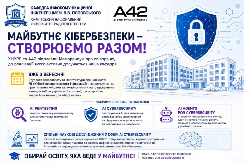 ХНУРЕ та A42 розвиватимуть співпрацю у сфері AI Cybersecurity