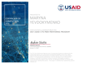Співробітники кафедри ІКІ отримали сертифікати за програмою USAID з менторства технічних директорів 2021 року