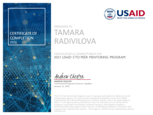 Співробітники кафедри ІКІ отримали сертифікати за програмою USAID з менторства технічних директорів 2021 року