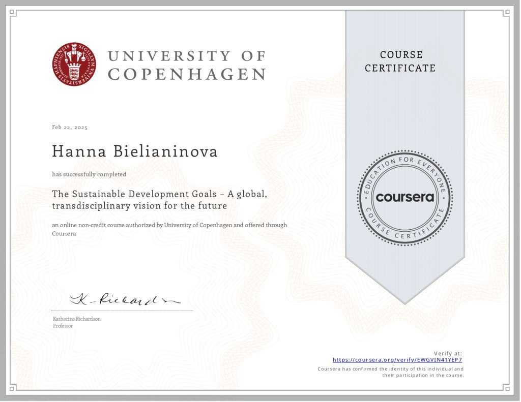 The course "The Sustainable Development Goals – A Global, Transdisciplinary Vision for the Future"