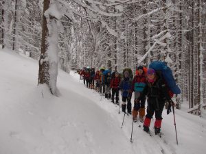 NURE tourists in the winter Carpathians.